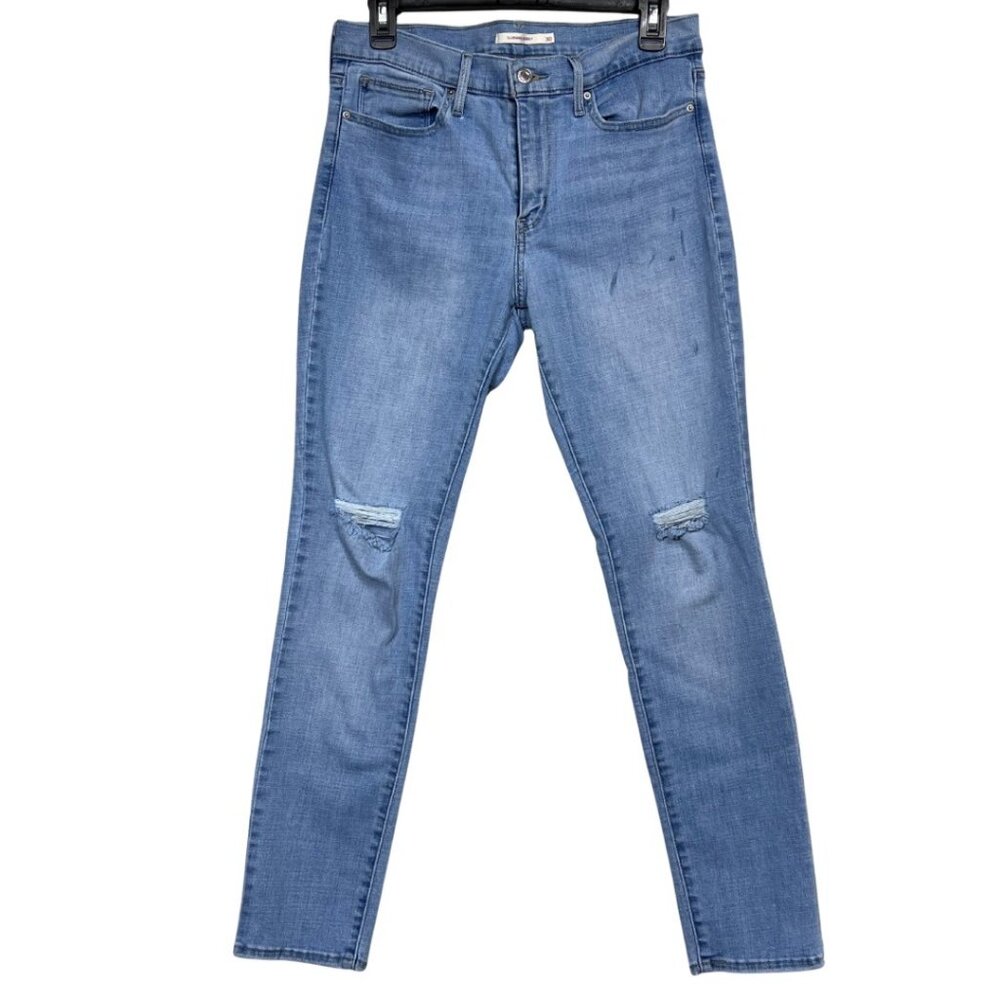 Levi’s Light Wash Distressed Slimming Skinny Jeans, Women’s Size 30 Mid Rise